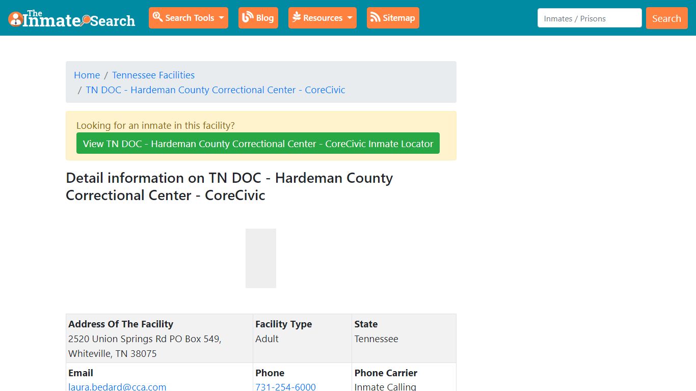 Information on TN DOC - Hardeman County Correctional ...