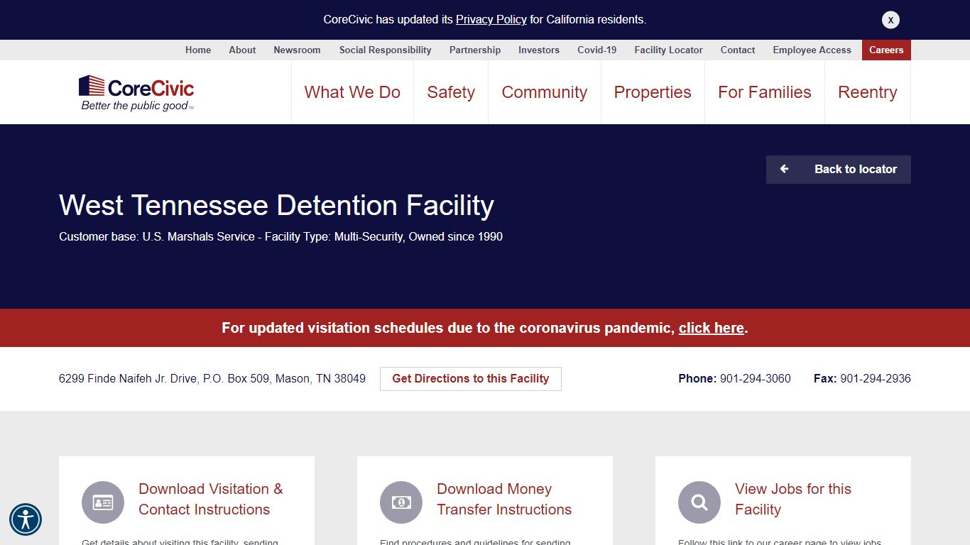 West Tennessee Detention Facility - CoreCivic